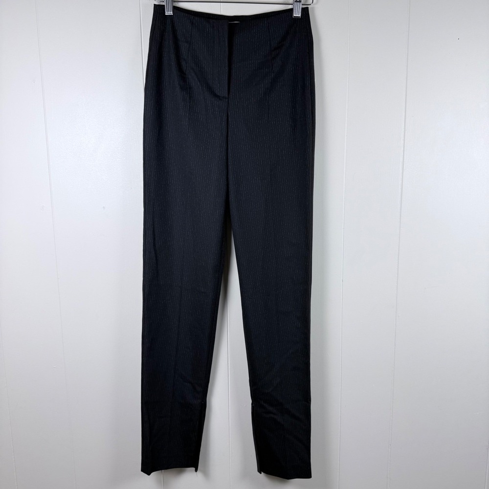 Zara Studio XS Black Pinstripe High Waist‎ Slim Fit Career Pants